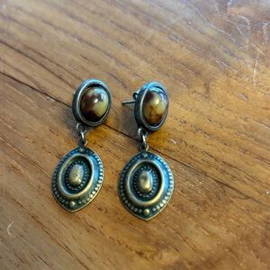 Vintage Copper and Stone earrings